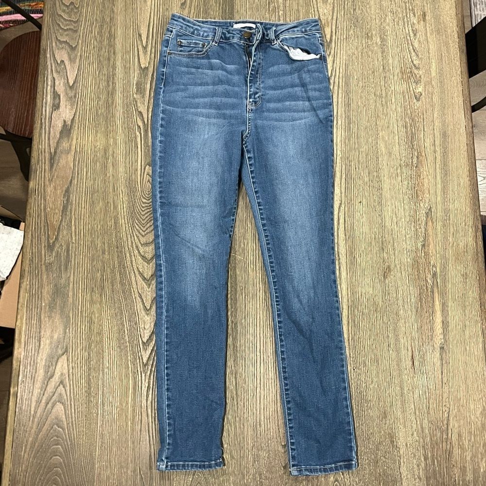 Copper Key Womens Skinny Jeans Whisker Denim Stretch Medium Wash Blue Size 11